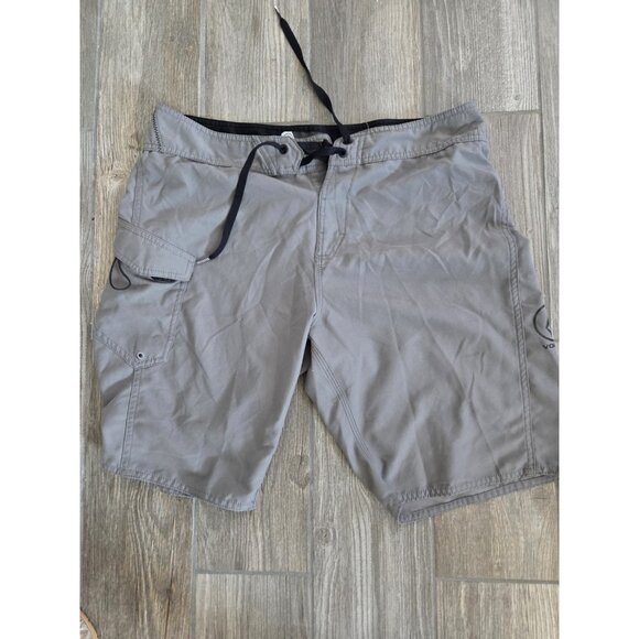 Volcom Men's Swim Trunks Shorts Gray Size 34 Swimming Swimsuit. 10" Inseam - Picture 1 of 8